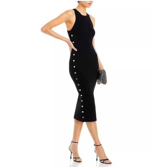 NWT Alice + Olivia Lalita Merino Wool Racerback Side Snap Dress Size Small - Picture 1 of 12